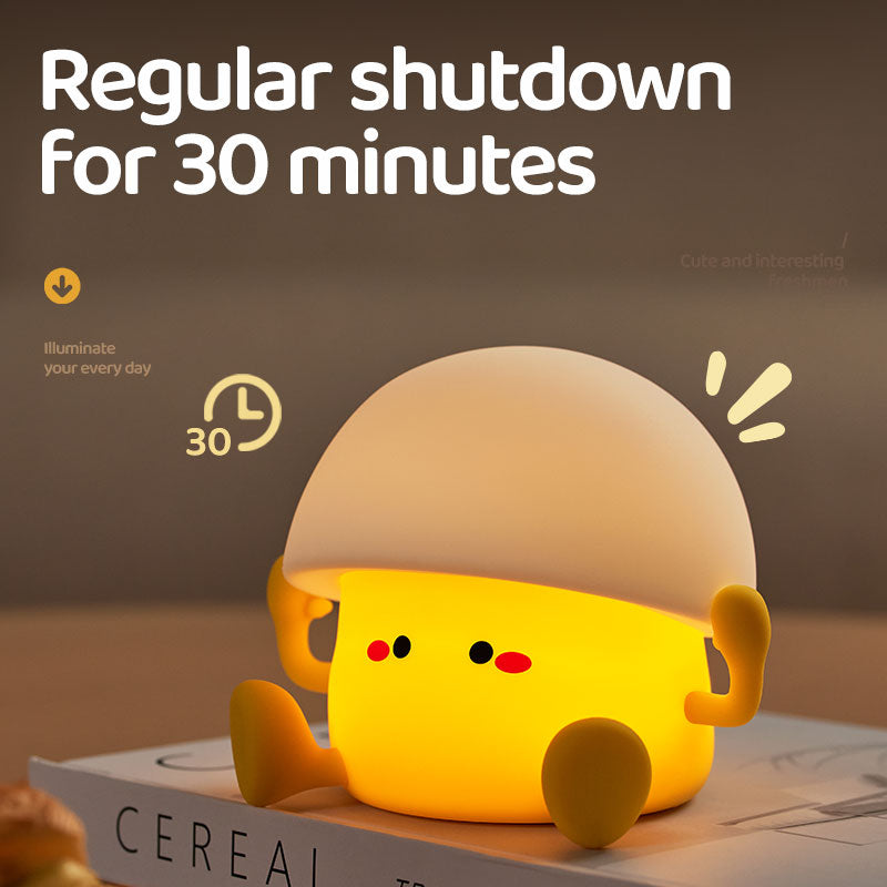 Lámpara de Noche Yema de Huevo – LED Recargable 5V, 2W, Silicona y ABS