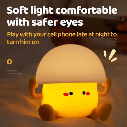 Lámpara de Noche Yema de Huevo – LED Recargable 5V, 2W, Silicona y ABS