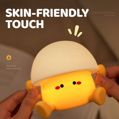 Lámpara de Noche Yema de Huevo – LED Recargable 5V, 2W, Silicona y ABS