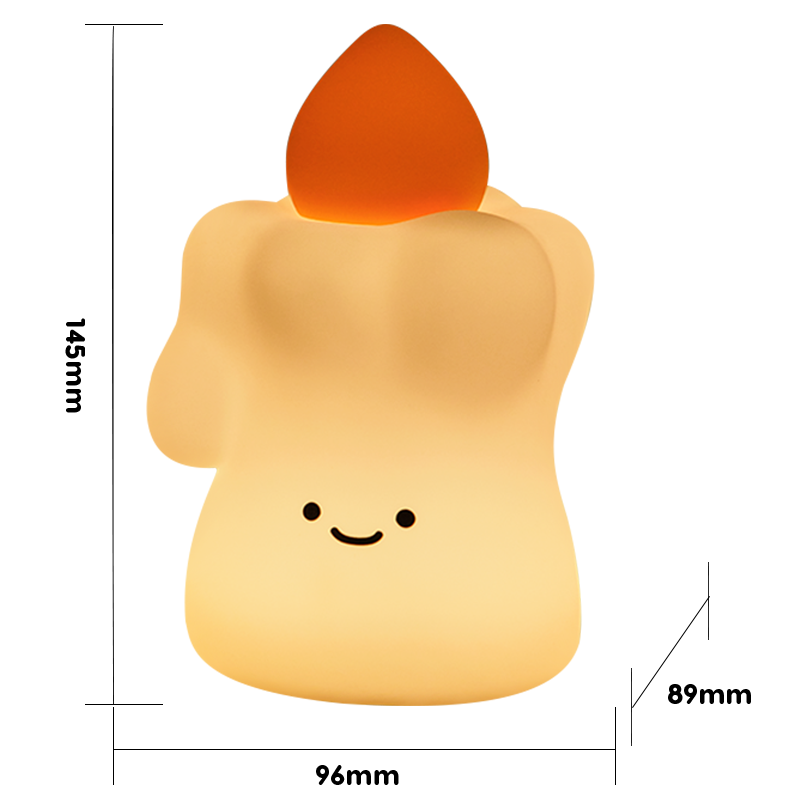 Lámpara de Noche Vela – LED Recargable 5V, 2W, Silicona y ABS