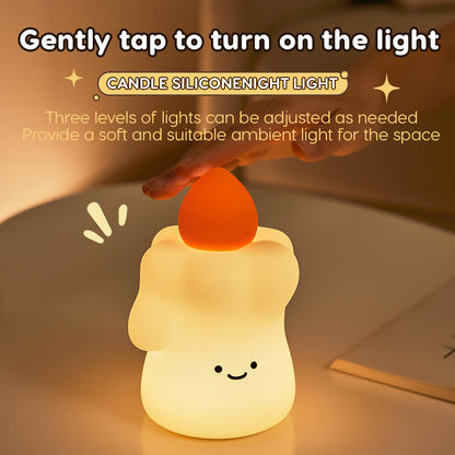 Lámpara de Noche Vela – LED Recargable 5V, 2W, Silicona y ABS