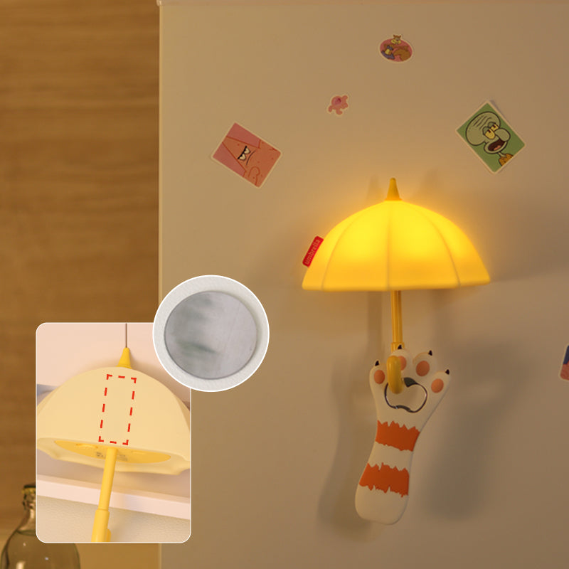 Lámpara de Noche Paraguas – LED Recargable 5V, 1.2W, Silicona y ABS, Magnética de Pared