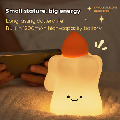 Lámpara de Noche Vela – LED Recargable 5V, 2W, Silicona y ABS