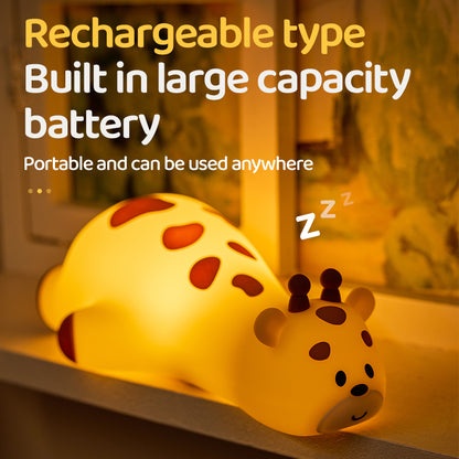 Lámpara de Noche Jirafa Amarilla – LED Recargable, Dulce y Perfecta para Niños