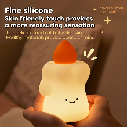 Lámpara de Noche Vela – LED Recargable 5V, 2W, Silicona y ABS