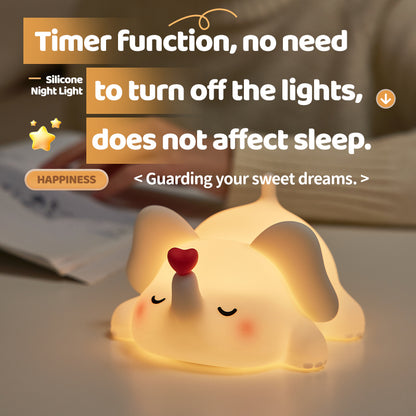 Lámpara de Noche Elefante con Corazón – LED Blanca, Recargable por USB Type-C