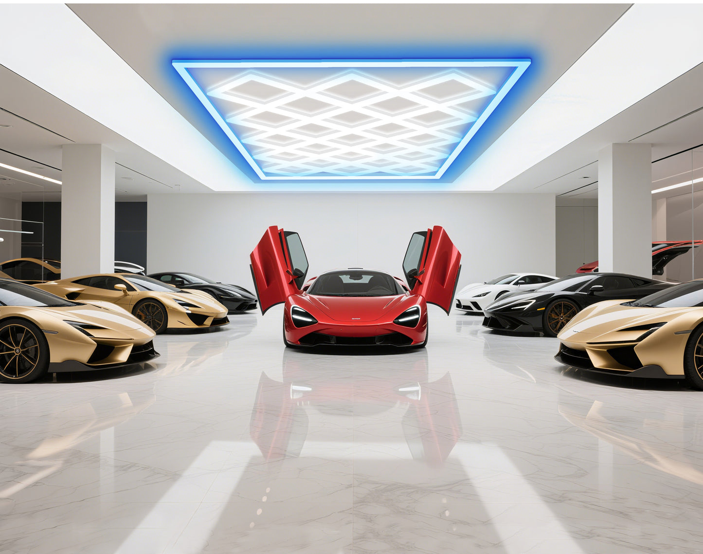 Lámpara LED Hexagonal Tipo Panal diseño rombo con potencia total de 552W6500K (luz blanca fría)