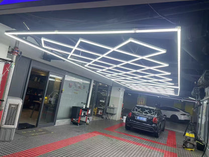 Lámpara LED Hexagonal 42W – 1 Rejillas, 6500K, AC 100-265V, Carcasa Blanca, Luz de Techo Moderna para Interiores