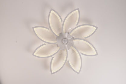 Ventilador de Techo con Luz LED A8003 - 8 Pétalos, 39 Pulgadas, CCT Ajustable 3000K-6000K, Motor DC, Color Blanco
