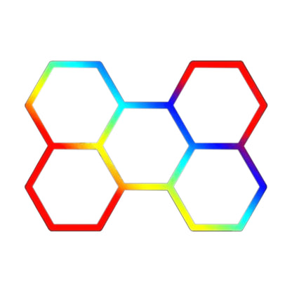Lámpara LED Hexagonal RGB 80W - Panel Decorativo Moderno 5 Piezas (236x166 cm), Multicolor Ajustable con Mando, Iluminación de Ambiente, Voltaje Universal 85-265V