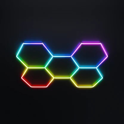 Lámpara LED Hexagonal RGB 80W - Panel Decorativo Moderno 5 Piezas (236x166 cm), Multicolor Ajustable con Mando, Iluminación de Ambiente, Voltaje Universal 85-265V