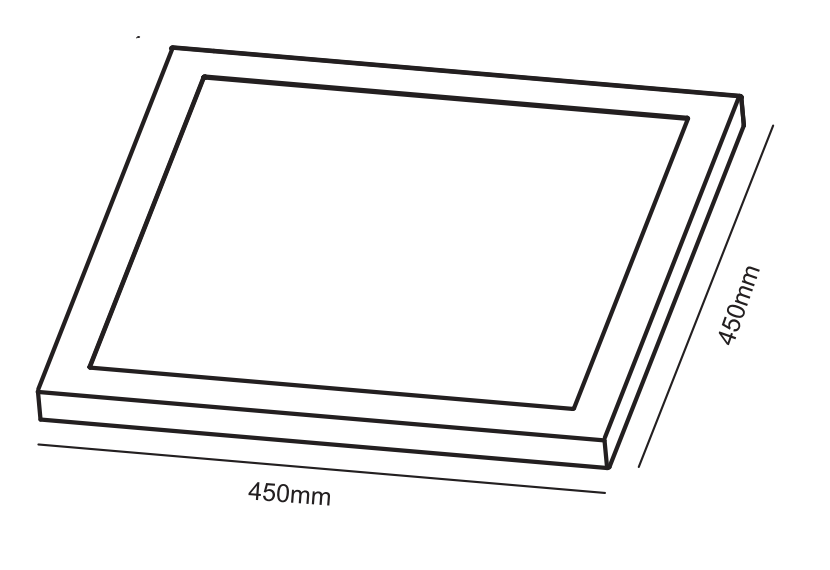 Lámpara de Panel LED para Cocina 50W/65W/70W - L450*450*28mm | IP44 Resistente | 3 Temperaturas de Color (3000K/4000K/5700K) | Chip OSRAM | Eficiencia 90LM/W | Garantía 5 Años