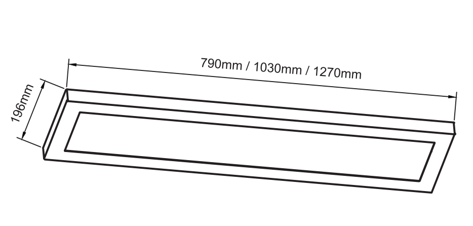 Lámpara de Panel LED para Cocina 40W/55W/75W - L1030*196*28mm | IP44 Resistente | 3 Temperaturas de Color (3000K/4000K/5700K) | Chip OSRAM | Eficiencia 90LM/W | Garantía 5 Años