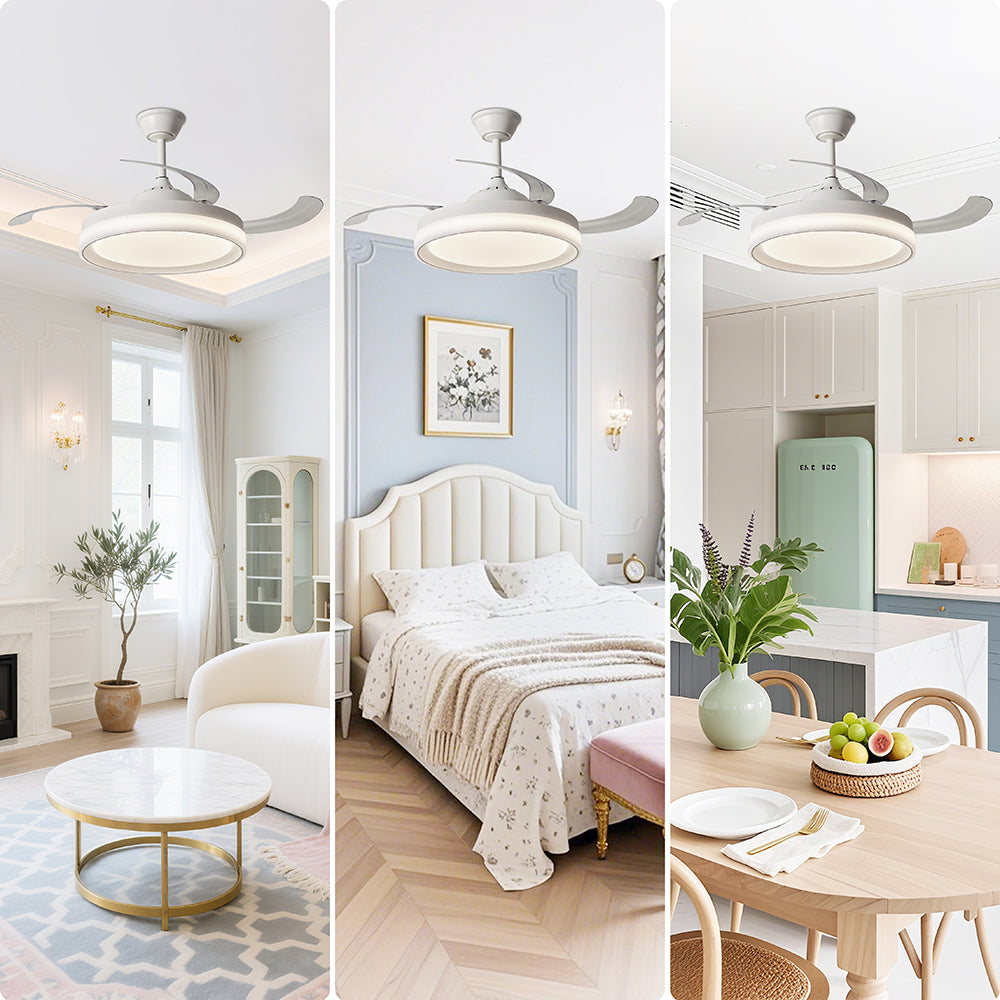 Ventilador de Techo LED Inteligente 42" – La Fusión Perfecta de Luz, Brisa y Tecnología para Tu Hogar Moderno