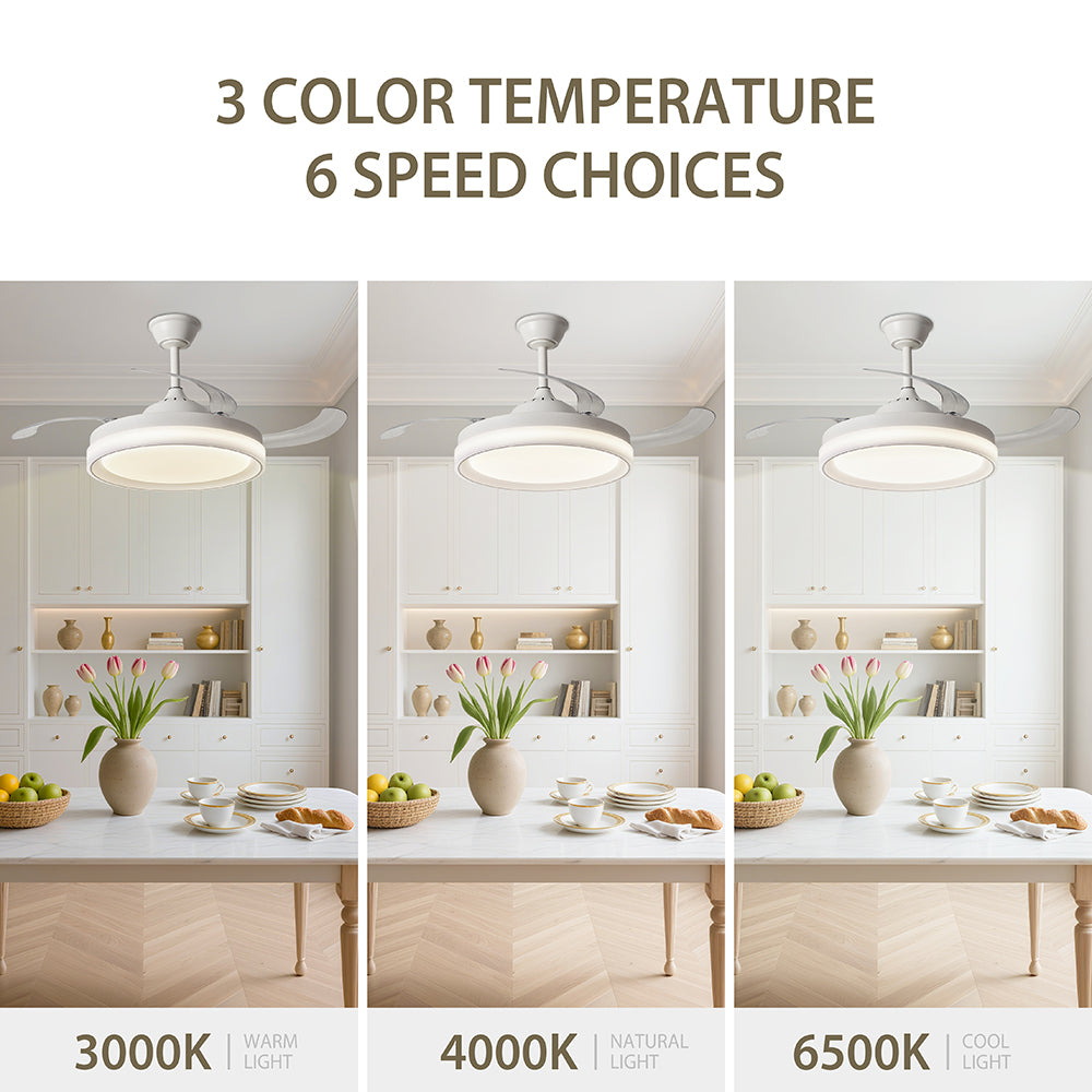 Ventilador de Techo LED Inteligente 42" – La Fusión Perfecta de Luz, Brisa y Tecnología para Tu Hogar Moderno