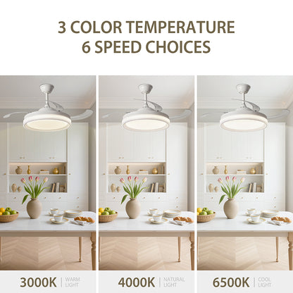 Ventilador de Techo LED Inteligente 42" – La Fusión Perfecta de Luz, Brisa y Tecnología para Tu Hogar Moderno