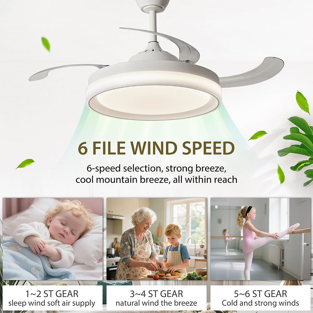 Ventilador de Techo LED Inteligente 42" – La Fusión Perfecta de Luz, Brisa y Tecnología para Tu Hogar Moderno