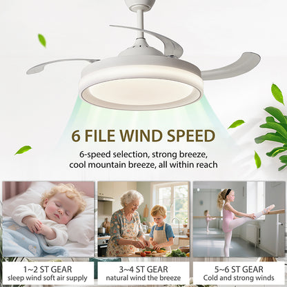 Ventilador de Techo LED Inteligente 42" – La Fusión Perfecta de Luz, Brisa y Tecnología para Tu Hogar Moderno