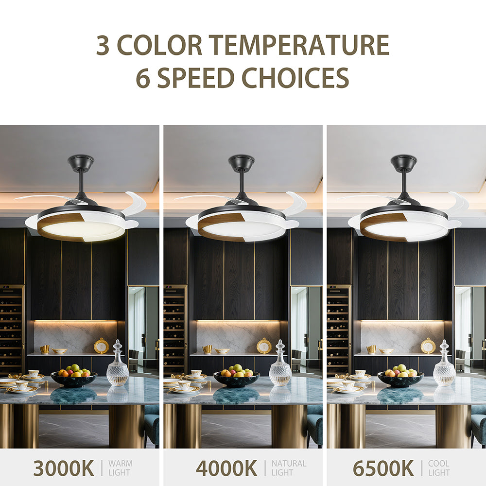 Ventilador de Techo LED Inteligente 42" – La Fusión Perfecta de Luz, Brisa y Tecnología para Tu Hogar Moderno