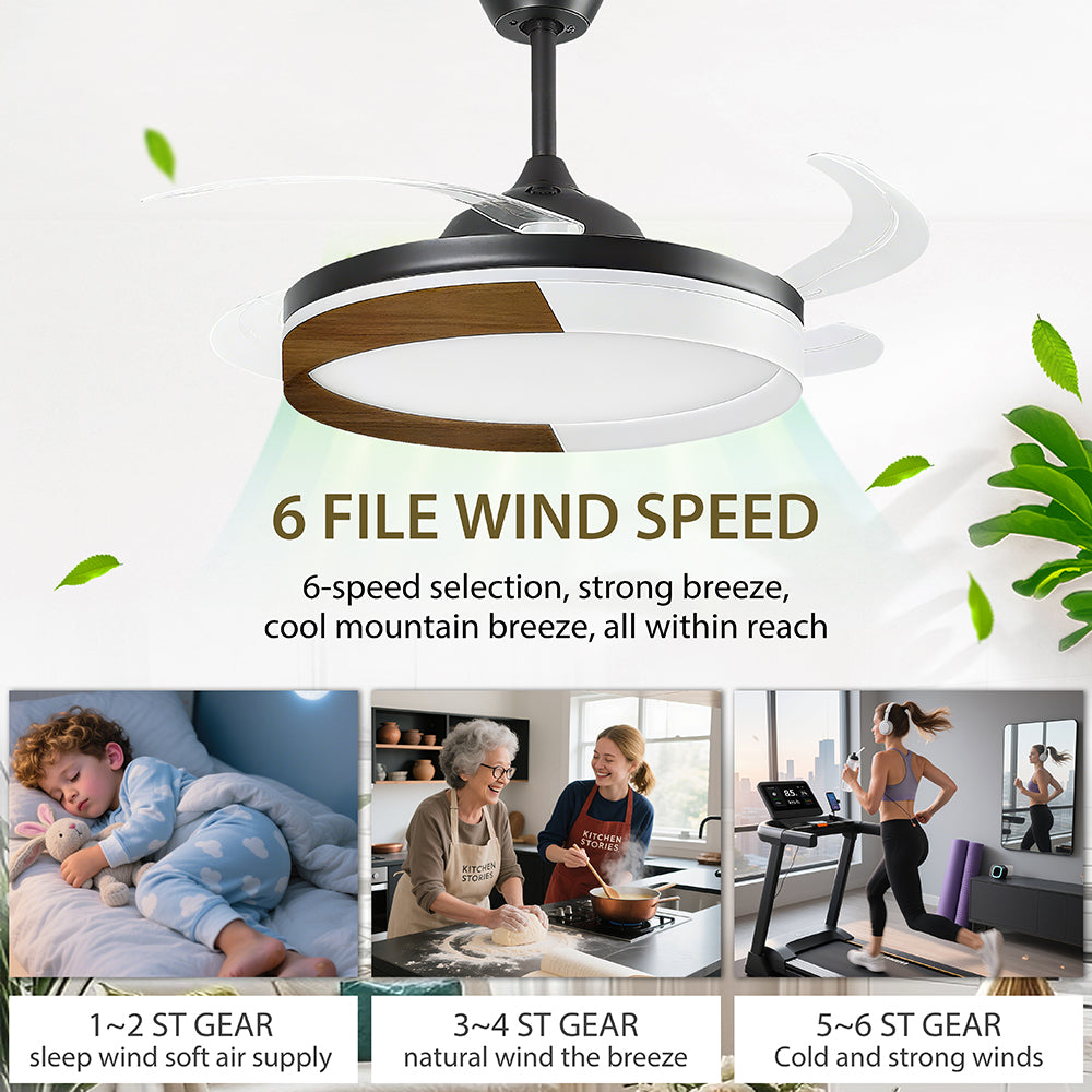 Ventilador de Techo LED Inteligente 42" – La Fusión Perfecta de Luz, Brisa y Tecnología para Tu Hogar Moderno