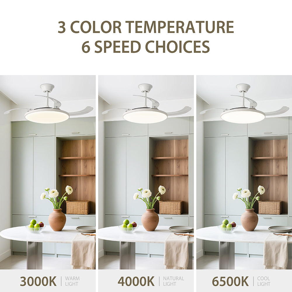 Ventilador de Techo LED Inteligente 42" – La Fusión Perfecta de Luz, Brisa y Tecnología para Tu Hogar Moderno