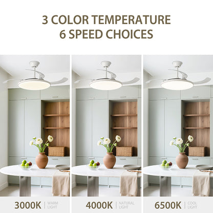 Ventilador de Techo LED Inteligente 42" – La Fusión Perfecta de Luz, Brisa y Tecnología para Tu Hogar Moderno