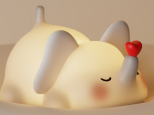 Lámpara de Noche Elefante con Corazón – LED Blanca, Recargable por USB Type-C
