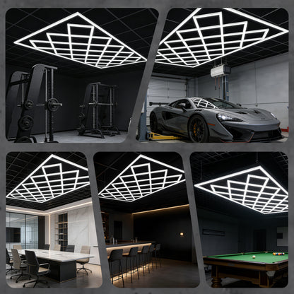 Lámpara LED Hexagonal Tipo Panal diseño rombo con potencia total de 552W6500K (luz blanca fría)