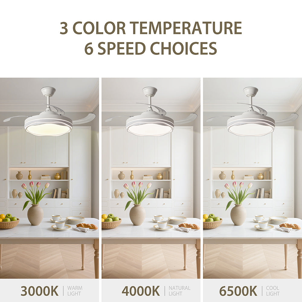 Ventilador de Techo LED Inteligente 42" – La Fusión Perfecta de Luz, Brisa y Tecnología para Tu Hogar Moderno