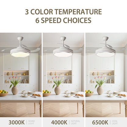 Ventilador de Techo LED Inteligente 42" – La Fusión Perfecta de Luz, Brisa y Tecnología para Tu Hogar Moderno