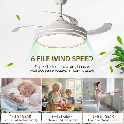 Ventilador de Techo LED Inteligente 42" – La Fusión Perfecta de Luz, Brisa y Tecnología para Tu Hogar Moderno