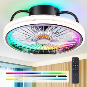 Ventilador de techo LED ultramoderno con diseño minimalista, perfecto para espacios pequeños