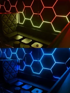 Iluminación LED hexagonal ajustable para techos