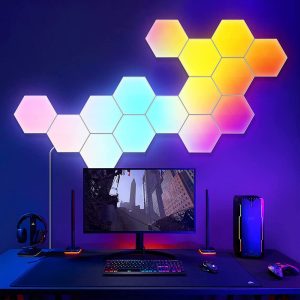 Estilo contemporáneo con luz LED hexagonal