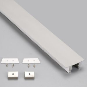 Perfil de Aluminio - BLANCO - Moldura DOBLE LUZ para tira LED -2 Metros