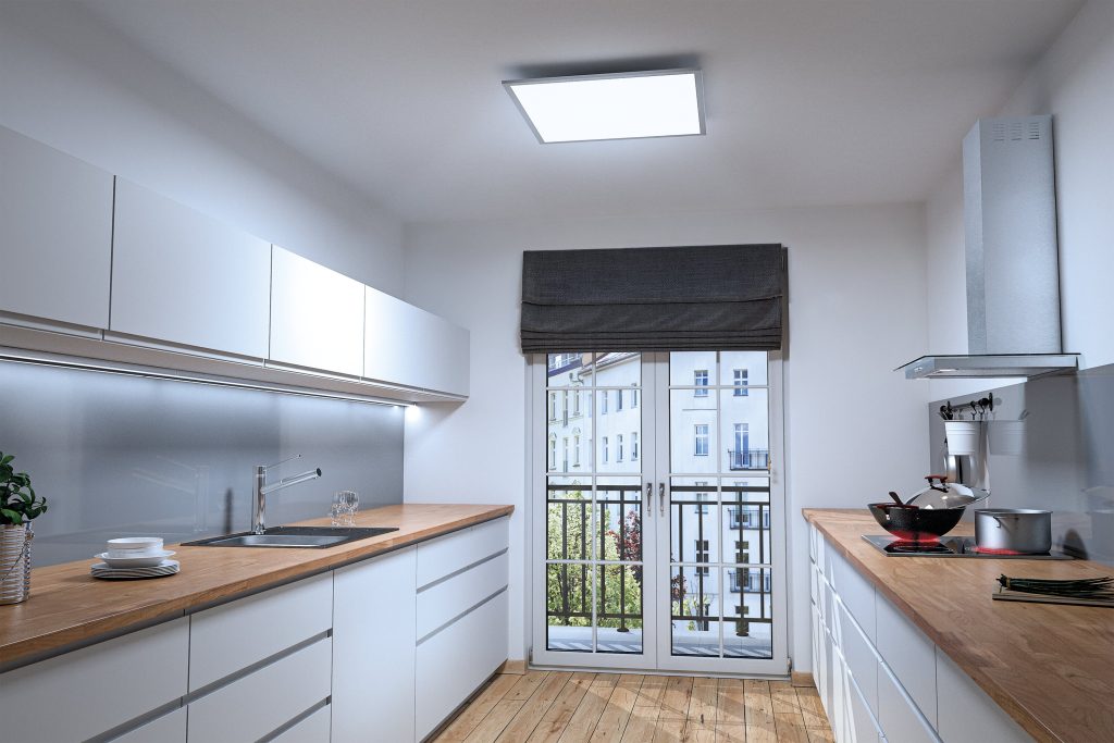 Panel de luz LED para cocina con diseño moderno y eficiente.