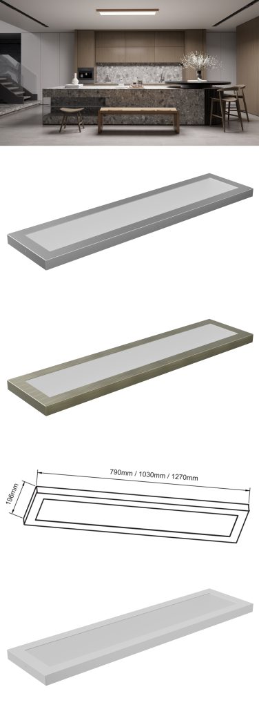 Vista superior de un plafón LED cocina empotrado