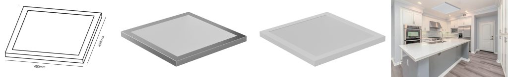 Cocina iluminada con plafón LED cocina rectangular