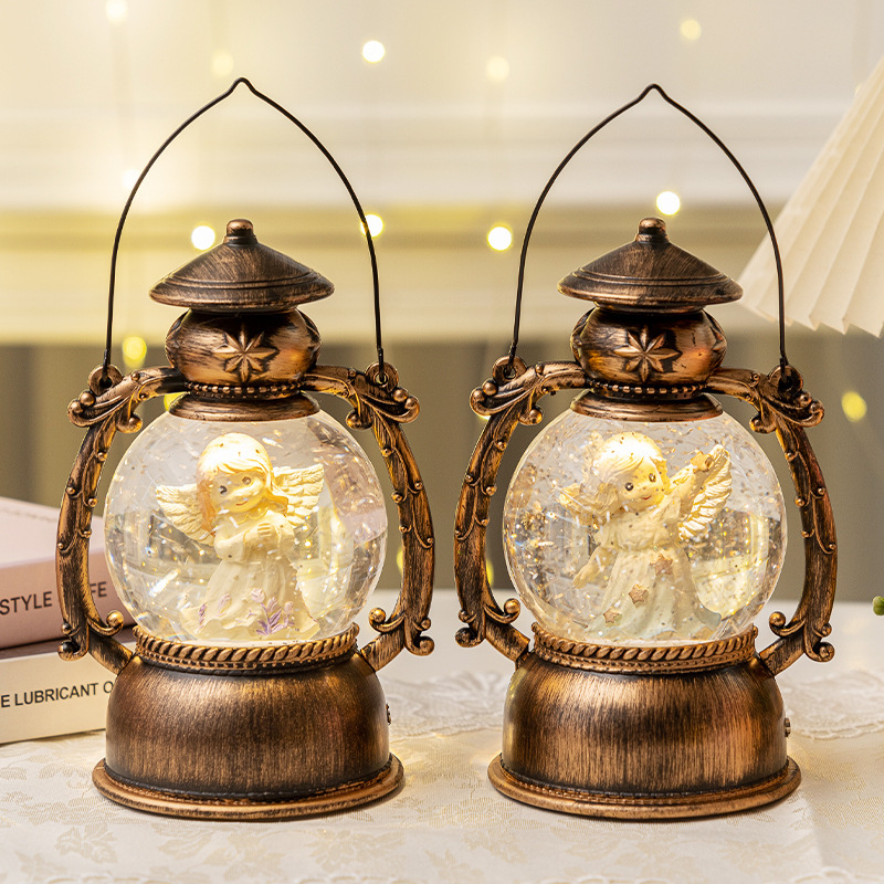 Luz nocturna LED navideña en forma de reno iluminando una habitación infantil